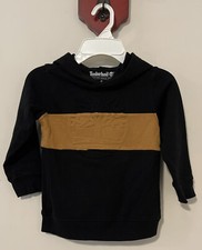 Timberland Boys 4t Black Striped Pullover Cotton-Blend Hoodie M1278
