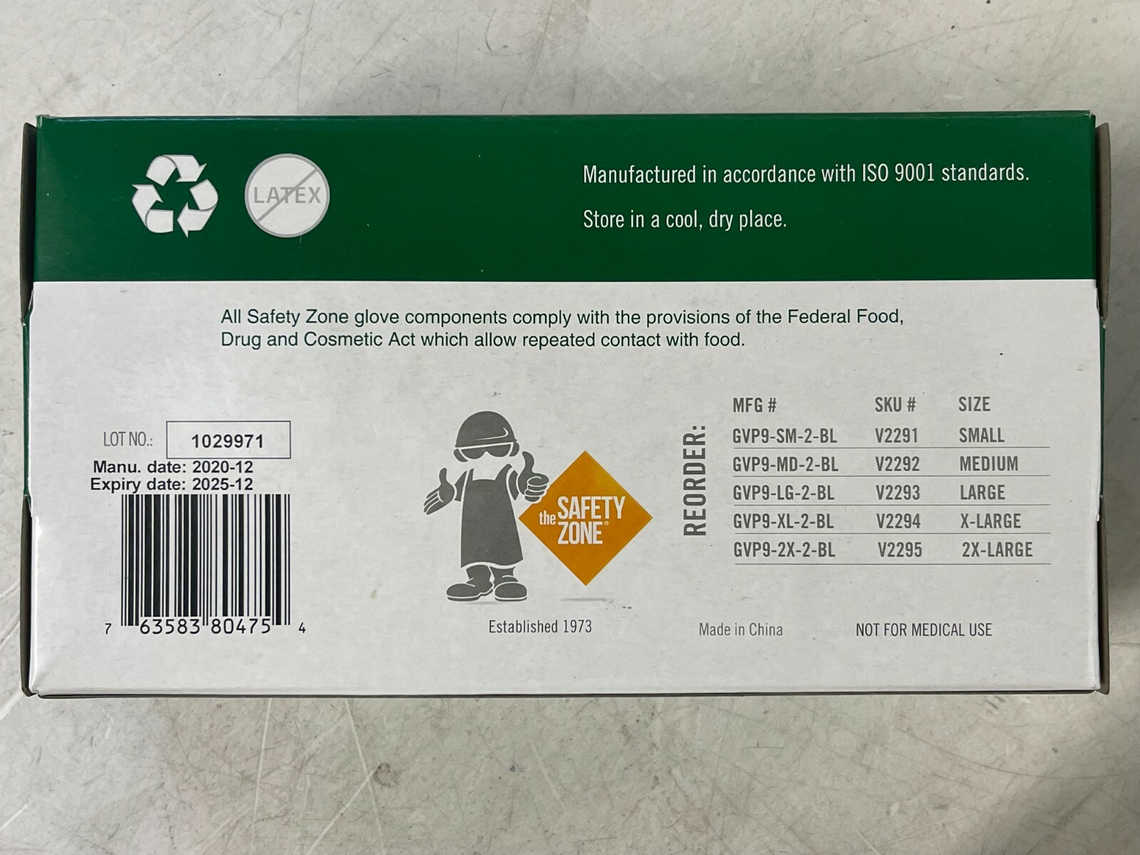 CASE OF 2000 The Safety Zone XL Guanti in Vinile Blu Scad. 12/2025 GVP9-XL-2-BL foto 5