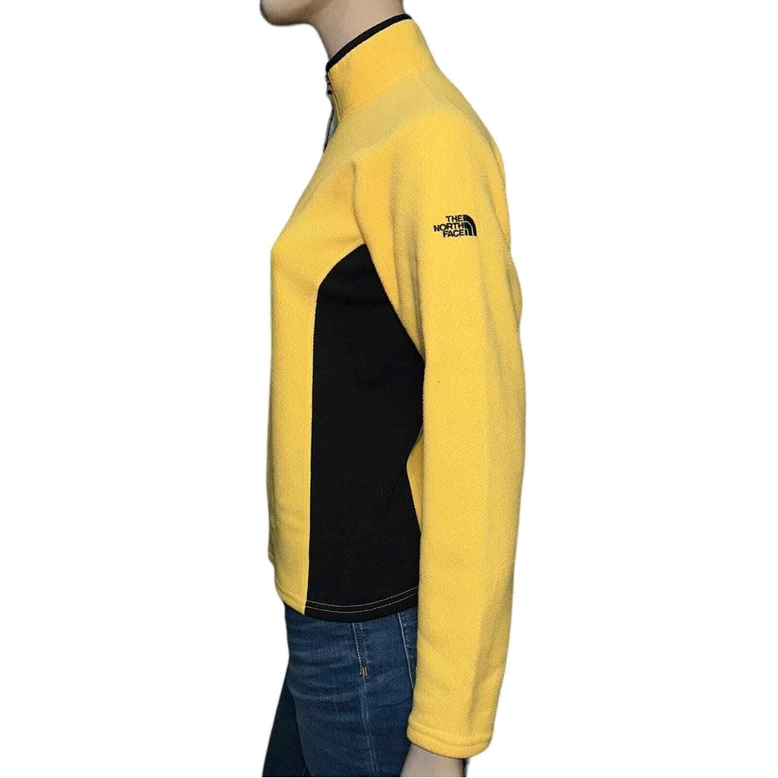 The North Face Vintage Women’s M Yellow Black Colorblock 1/4 Zip Fleece