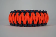 550 Paracord Survival Bracelet King Cobra Navy/Safety Orange "Made in the USA"