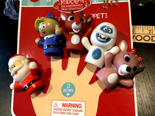 Rashti Rudolph The Red-Nosed Reindeer 5 Piece Finger Puppets Set New 3  Tall