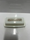VTG Pyrex Woodland Theme Butter Dish w/ Lid - White Milk Glass