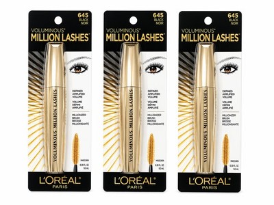  Pack of 3 L'Oréal Paris Volume Million Lashes Mascara Black Noir 645