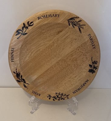 Holzteller Provinz mit Kräutern Pyrographie Kunst Handarbeit