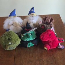 Vintage Swibco Puffkins Plush Lot of 6 Stuffed Animals 1990s Y2K