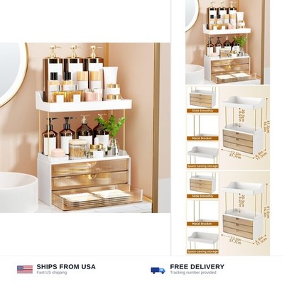 StorBin 3 Large Drawers Makeup Organizer - 5 Tier Bathroom Counter Organizers...