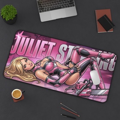 Juliet Starling Desk Mat, Game Character Mouse Pad, Pink Action Desk Decor