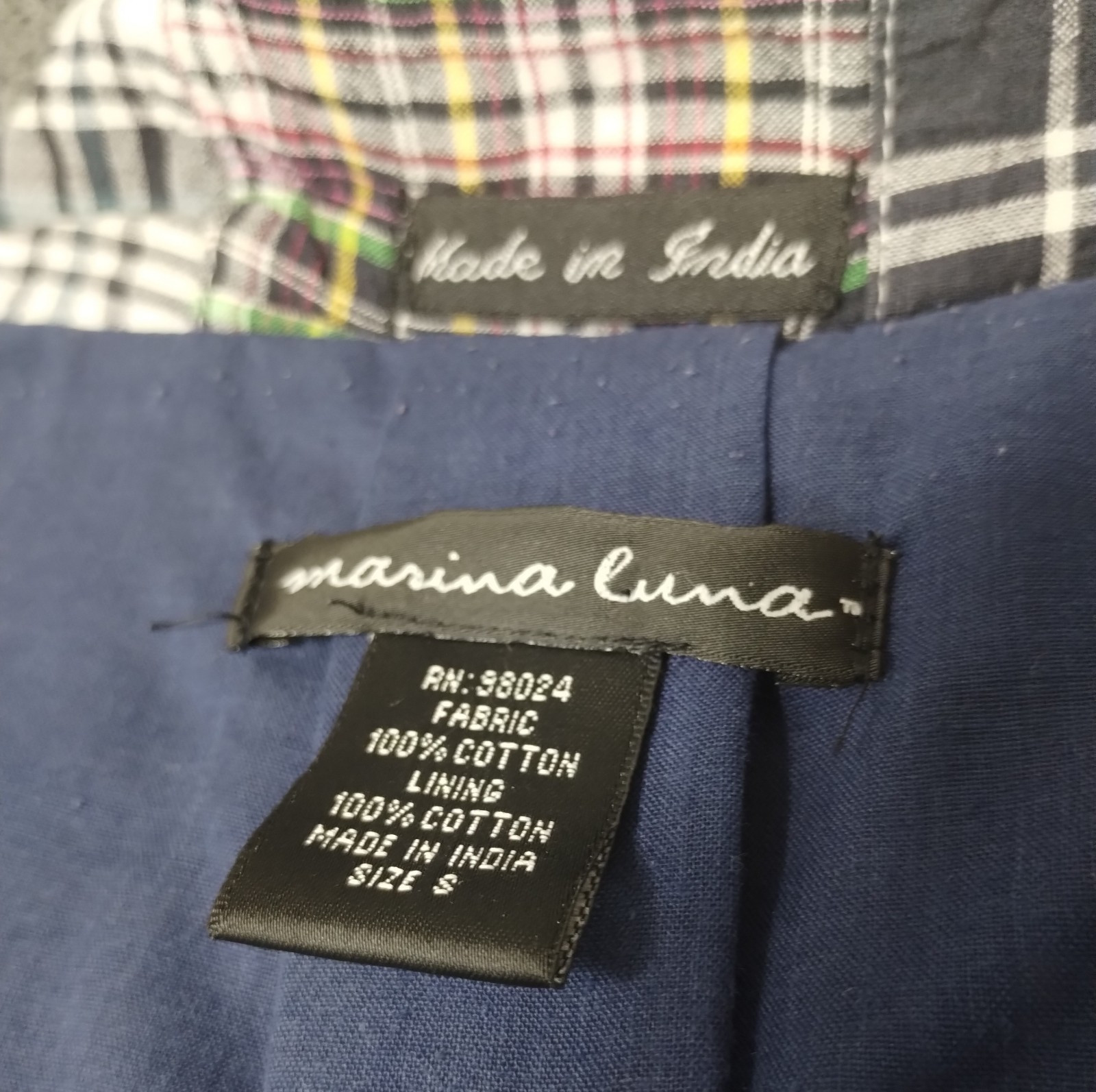 Jacket Size S Madras Patchwork Lined Button Up Li… - image 12