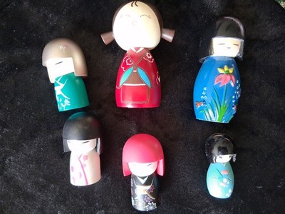 LOT Momiji Kimmidoll Kokeshi Sammlerpuppen x 6 Giggles 97 Nozomi Masako Toki