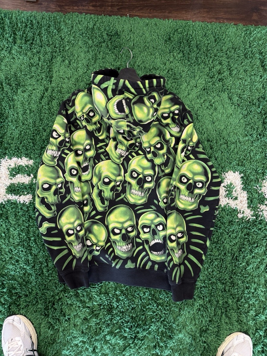 Size Large - Supreme Skull Pile Hooded Sweatshirt Green SS18