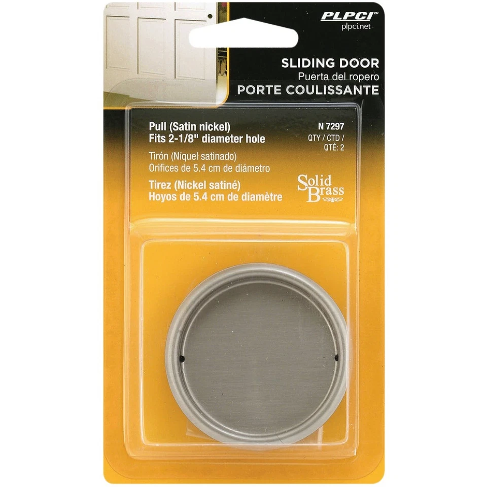 Prime-Line 2-1/8 pulgadas Tirador de dedo de puerta de armario de níquel satinado (2 unidades) N 7297 Foto 2 de 2
