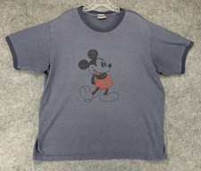Vintage Disneyland Shirt Mens XL Mickey Mouse Ringer Tee Made USA 90s Disney