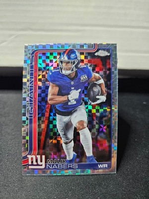 2025 Topps Chrome Malik Nabers X-Fractor #225 New York Giants