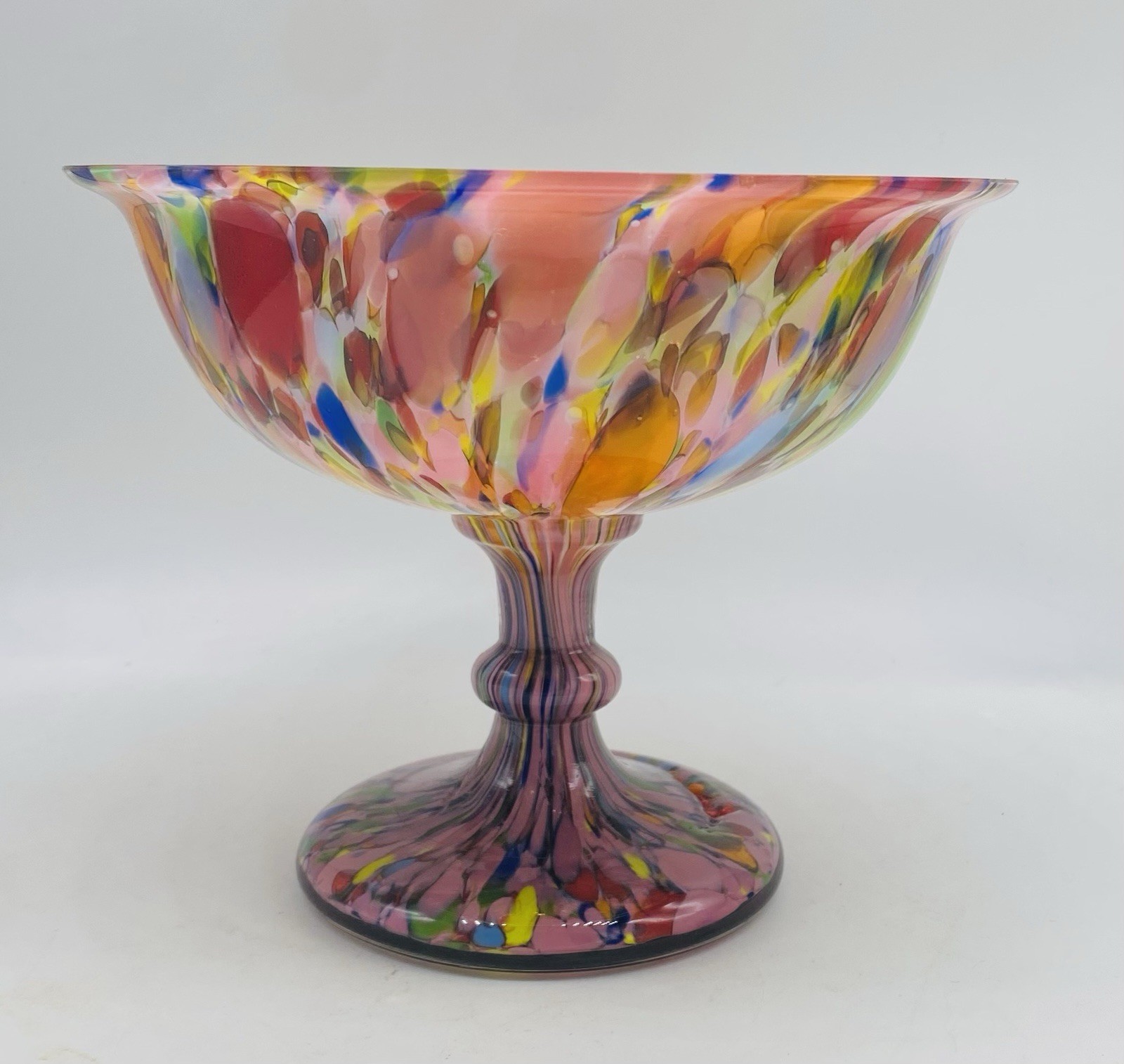 ca.1925-31 Art Deco Bohemian Czech BRUDER FRANKL Multi Colored Spattered Glass