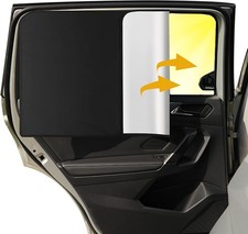 2PCS Car Side Window Sun Shades, Magnetic Sunsh Color: Sliver Black- Back Seat
