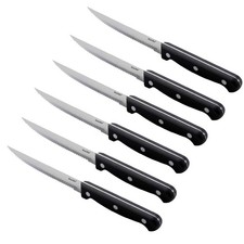 Steak Knives Set of 6, Black, 4.5 Inches