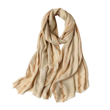 Women Gradient Scarf Stripe Long Shawls and Wraps Lightweight Solid Pashmina ...