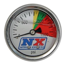 Nitrous Express Analog Mech. Nitrous Pressure Gauge 1 3/4 Dia White Face 15508