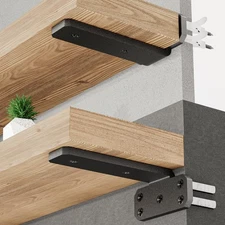 6 inch Floating Shelf Bracket 4-Pack Heavy Duty Hidden Wood Shelving Hardware