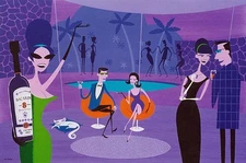 SHAG Art Bacardi Rum "The Discerning Guests" 02 Custom Framed Artwork FREE ship