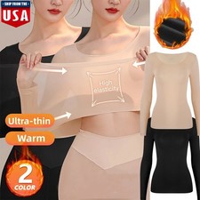 2 Thermal Long Sleeve Shirts Stretch Fitted Tops Winter Base Layer Underwear US