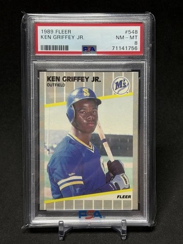 1989 Fleer Ken Griffey Jr #548 (RC) PSA 8