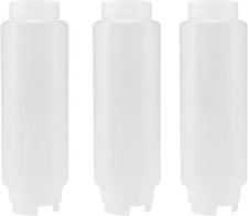 3 Pc Creative Mark Cylo FIFO Squeeze Bottles 20oz Inverted for Food Paint Bottle