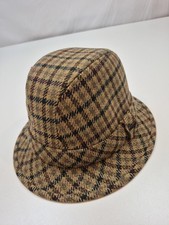 Christys' London Hat Bucket Hat Mens M Brown Plaid Wool Lined Handmade