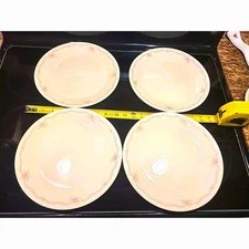 Set 4) Dinner Plates CORELLE by Corning English Breakfast 10.25" Pink Roses