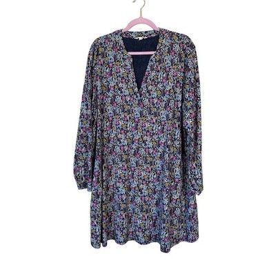 Seasalt Cornwall Floral Mini Dress Womens 18 Organic Cotton Casual Boho Summer