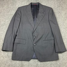Jos. A. Bank Mens Charcoal Gray Glen Plaid 100 Pure Wool 2-Button Blazer Coat