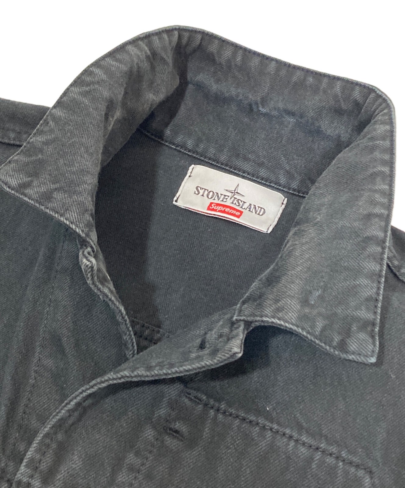 STONE ISLAND/ SUPREME 2023AW Denim Trucker Jacket 7925402S5 V0029 Black Size: M thumbnail 6