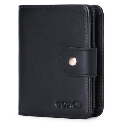 Mens Wallet Genuine Leather Short Bifold RFID Blocking Wallets for Men with Z...