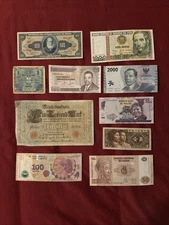 10 Banknotes DIFFERENT COUNTRIES Circulated Currency Foreign World Paper Money