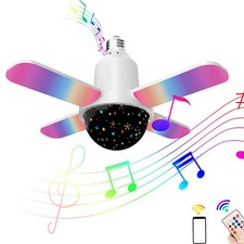 Smart LED Ceiling Light Fan Lamp Bluetooth +Music Speaker Dimmable