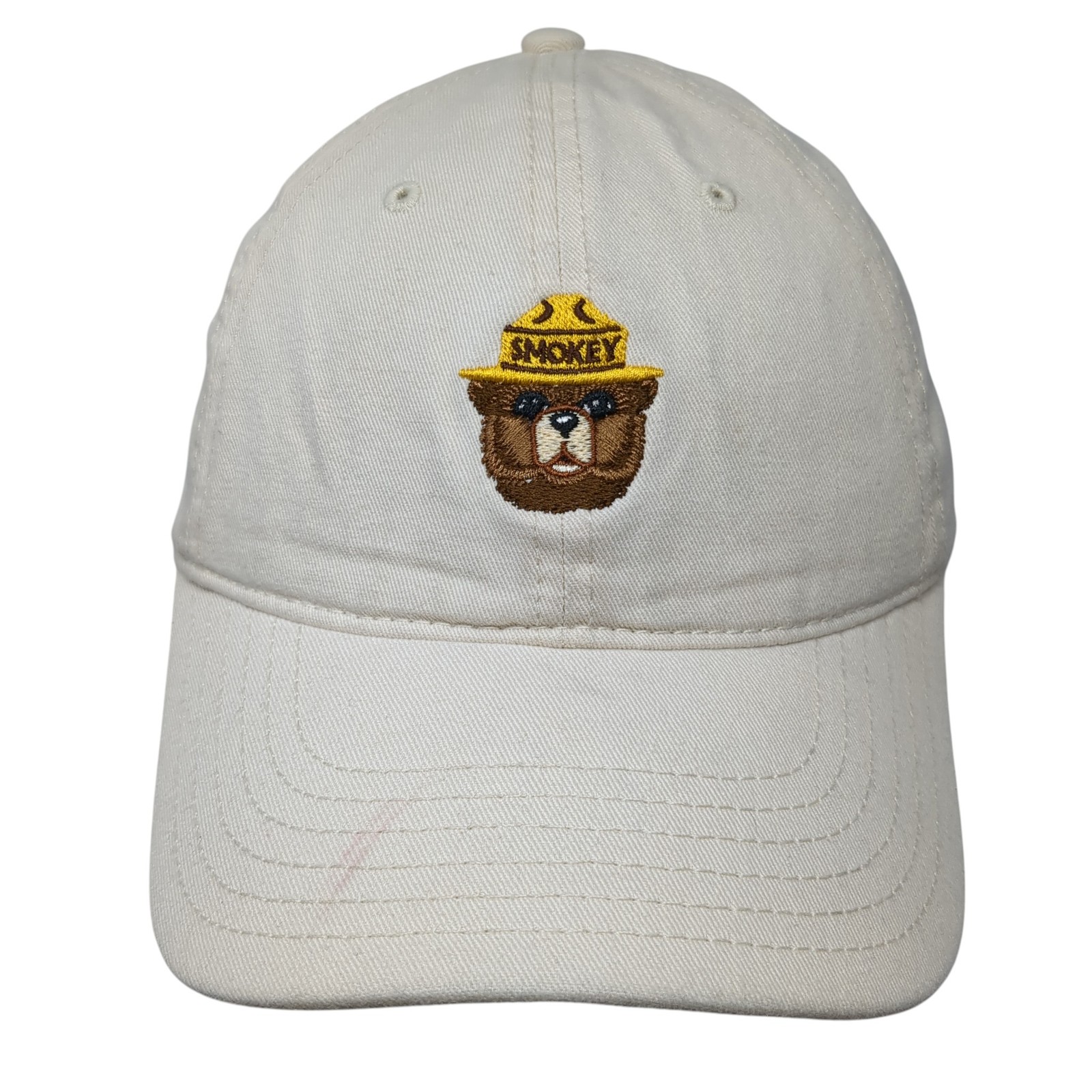 Smokey Bear Slideback Hat Solid Beige One Size Ad… - image 1