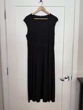 Lauren Ralph Lauren Black Label Midi Sheath Dress 14 Sleeveless Front Slit Event