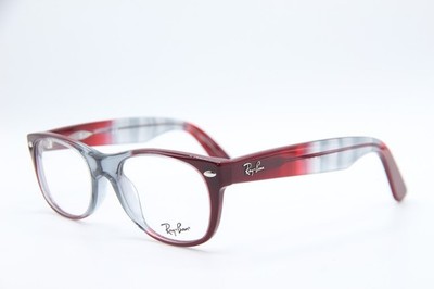 RAY-BAN RB 5184 5517 CLEAR GRAY RED AUTHENTIC FRAMES EYEGLASSES 50-18