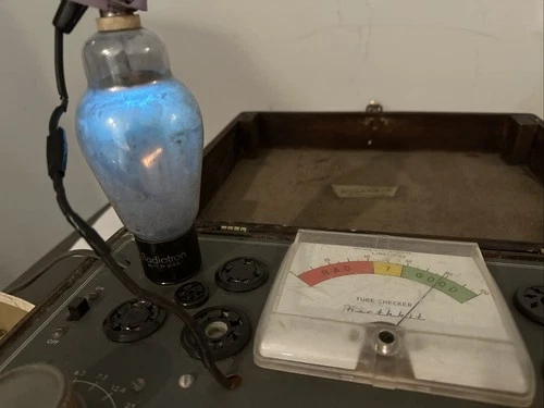 RCA 866A Rectifier Tube -Test Good -Foil D Getter Tube Amp Ham Radio Vintage