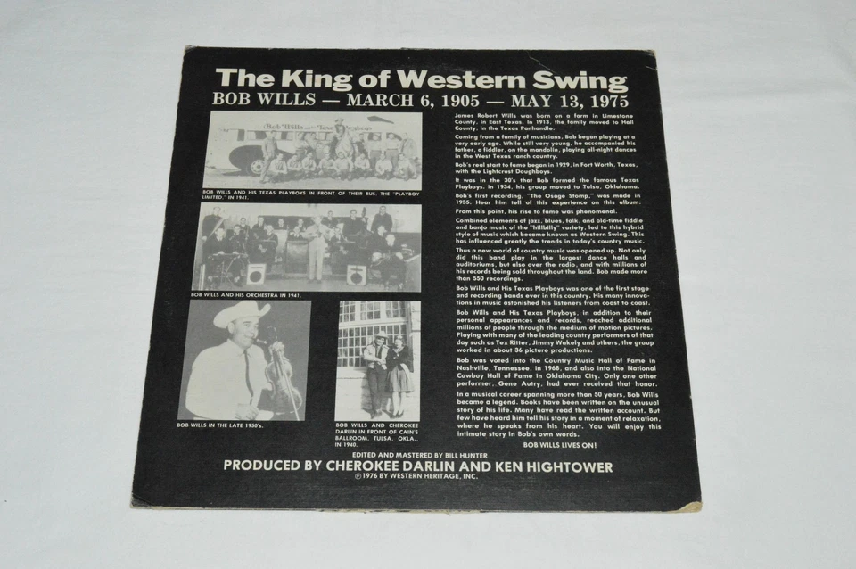 BOB WILLS I Love People LP 1976 Country Star Spoken Word Interview Vinyl WH0176 - Image 2 of 4