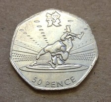 London 2012 Olympic Wrestling 50p Coin - Available on eBay