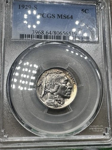 1929-S Buffalo Nickel : PCGS MS64