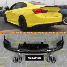 Gloss/Carbon Look ABS Rear Bumper Lower Lip Diffuser For Chevrolet Malibu 16-22