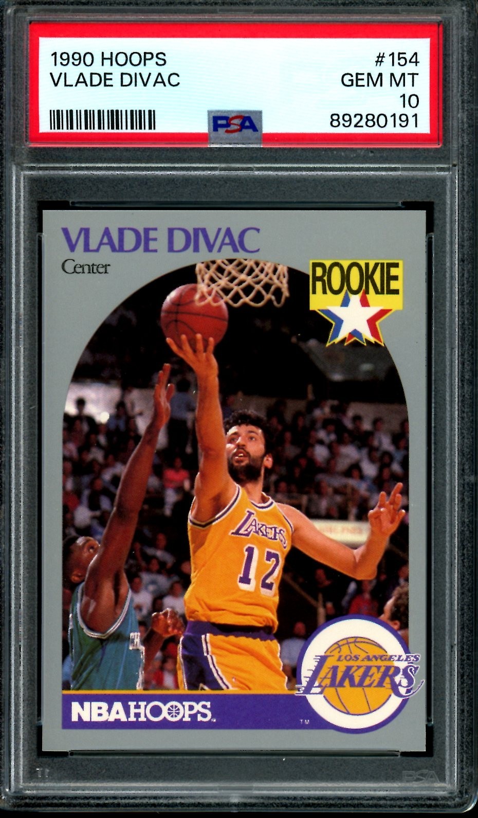 1990 HOOPS #154 VLADE DIVAC ROOKIE RC PSA 10 LAKERS