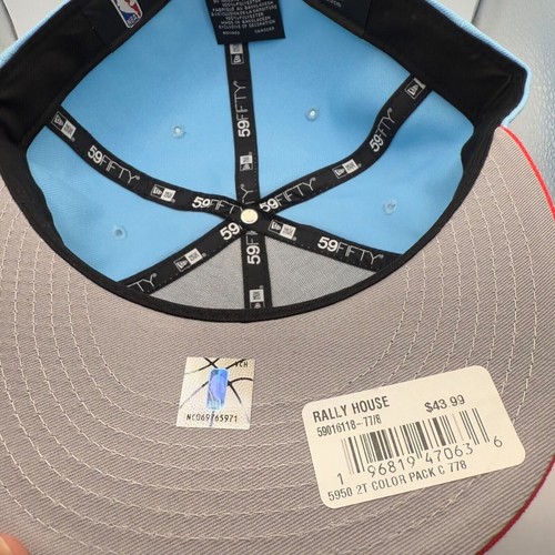 New Era 59Fifty Chicago Bulls Light Blue/Red Fitted Hat Size 7/8 Hat - Picture 5 of 5