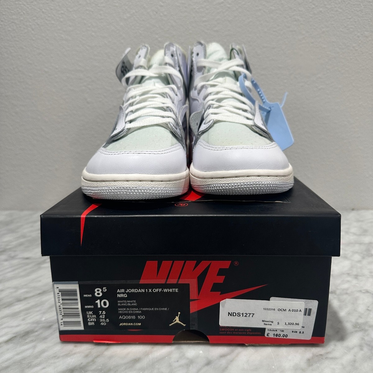 Size 11 Jordan Retro OG x Off-White High White 887232653774|