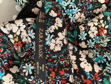ZARA BASIC CUTE FLORAL SHORTSLEEVE A LINE DRESS SZ M