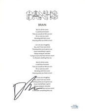BANKS Jillian Signed Autographed Brain Song Lyric Sheet ACOA COA