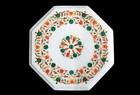12" Marble Side Corner Table Top Pietra dura Lapis Floral Inlay Art Work