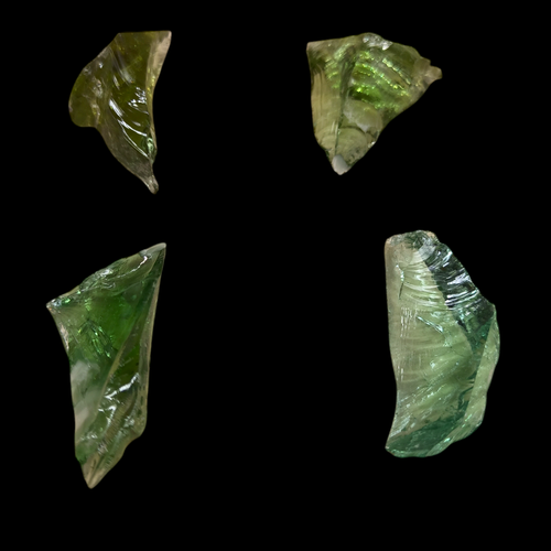 Rare Green Obsidian With Natural Flowers Raw Rough Gemstones 4 Pecs Set 28 Gram - Picture 8 of 9